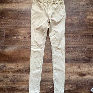 Hybrid & Company Ultra Stretch Skinny Leg Casual Pants Tan Size Small